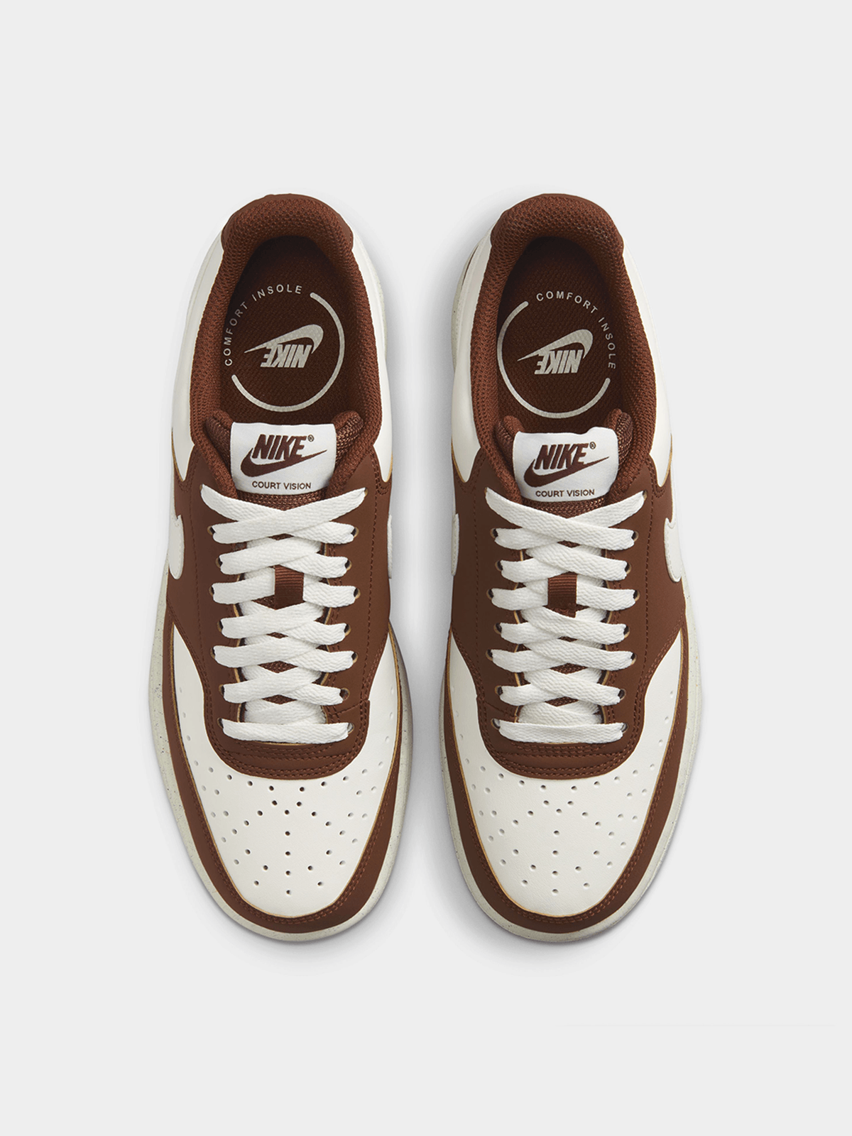Nike Womens Court Vision Brown/White Sneakers