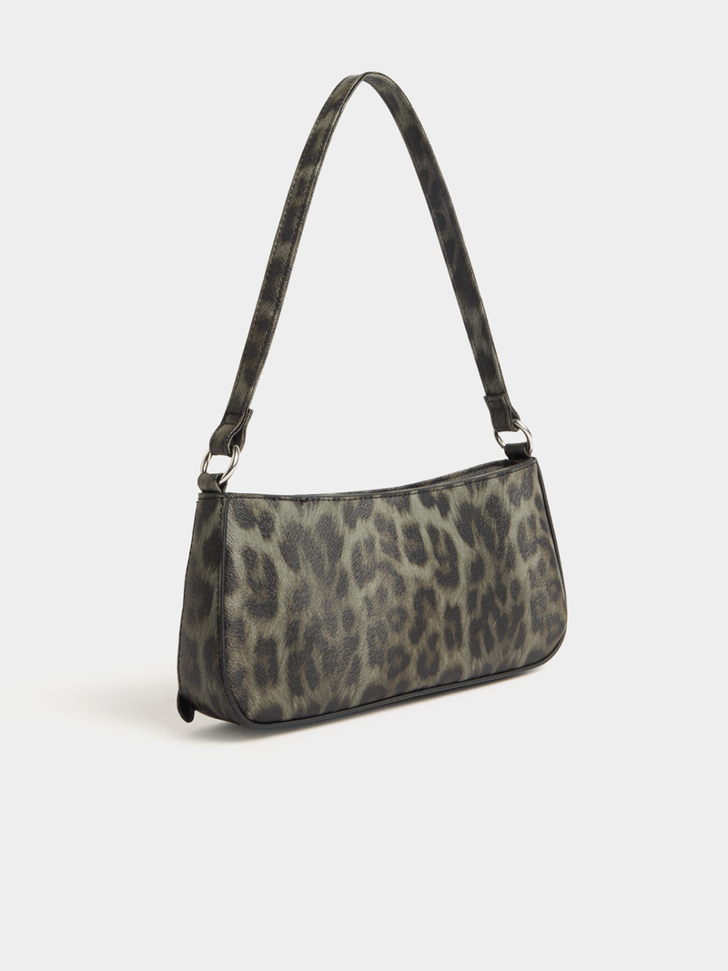 Animal Print Buckle Shoulder Bag
